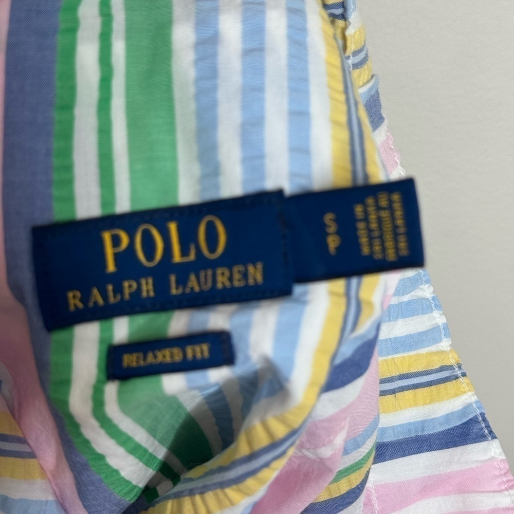 Polo Ralph Lauren Men's Relaxed Fit Seersucker Pink Stripe Short Small - Picture 7 of 7